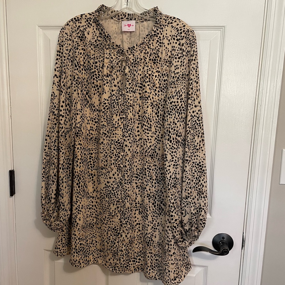 Buddy Love Tan and Black Spotted Dress